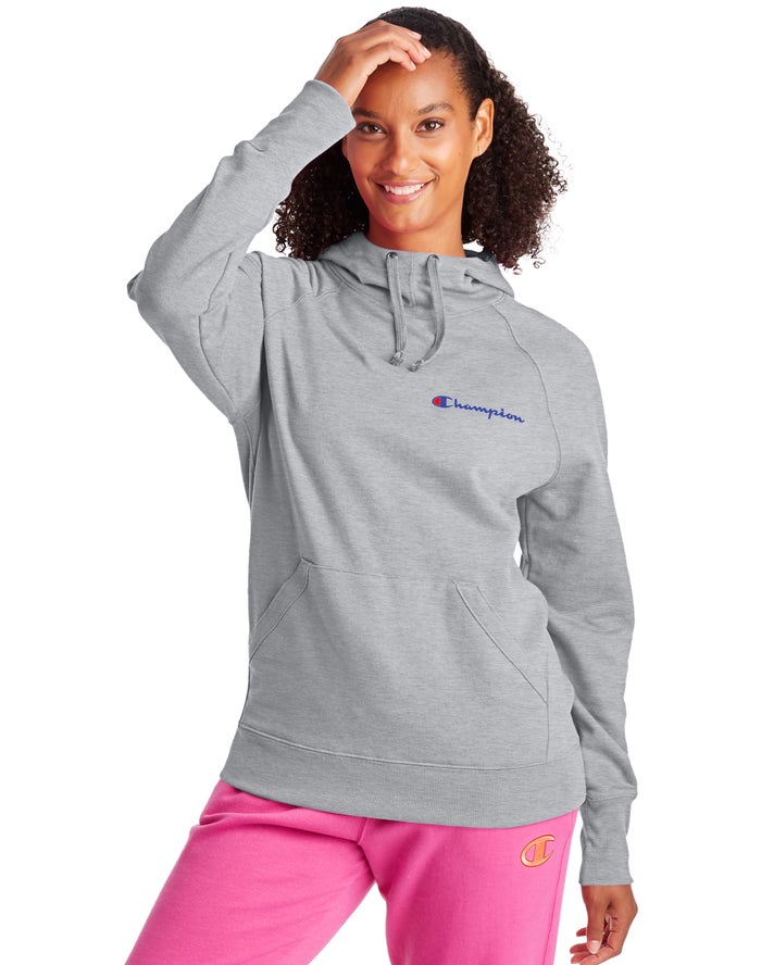 Sudadera Con Capucha Champion Mujer - Powerblend Script Logo ( Gris ) 4017625-ML